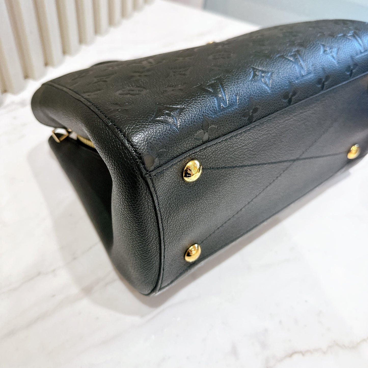 LV Montaigne MM in Black Empreinte Leather