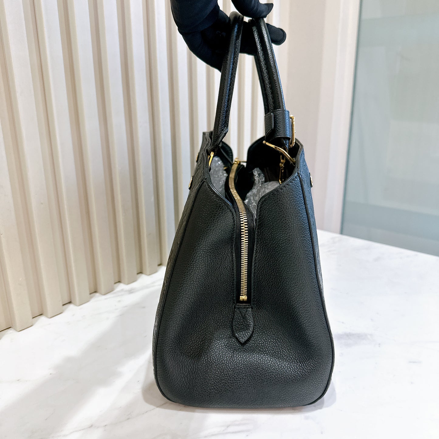 LV Montaigne MM in Black Empreinte Leather