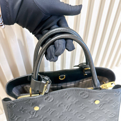 LV Montaigne MM in Black Empreinte Leather
