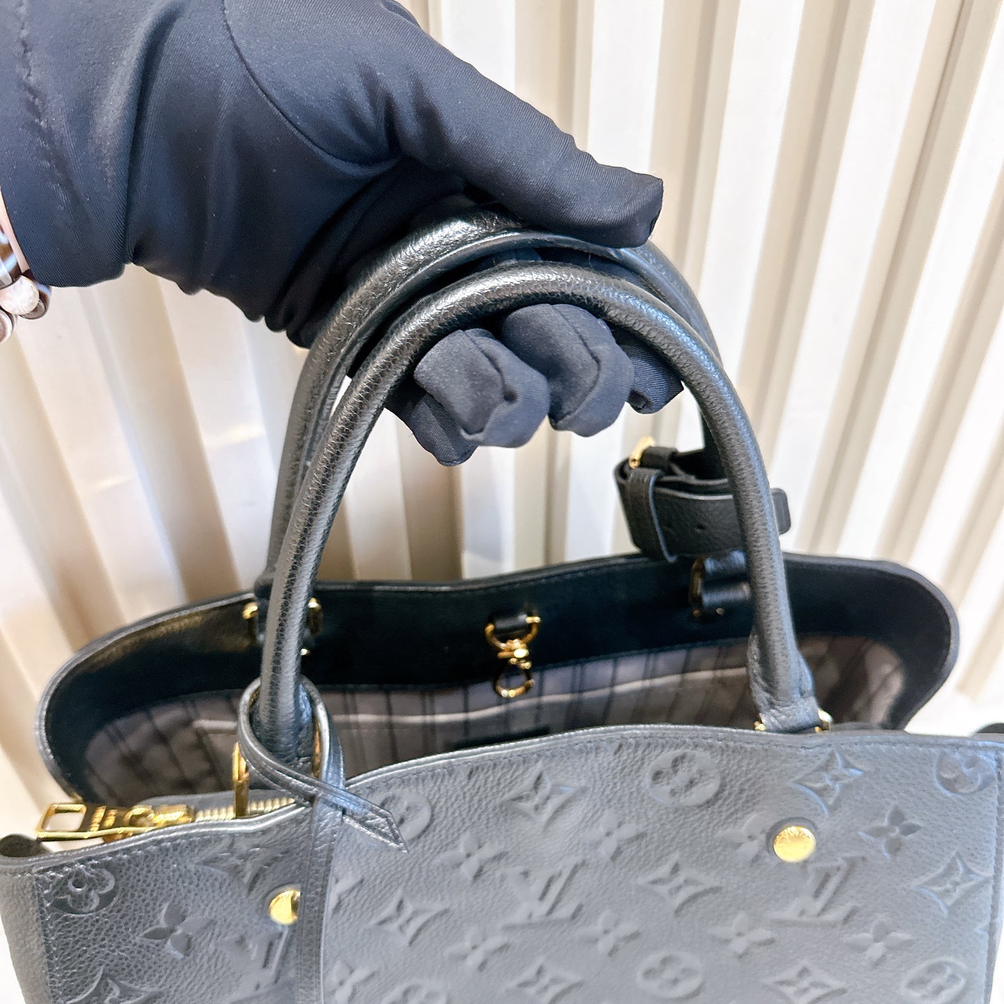 LV Montaigne MM in Black Empreinte Leather