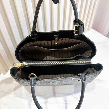 LV Montaigne MM in Black Empreinte Leather