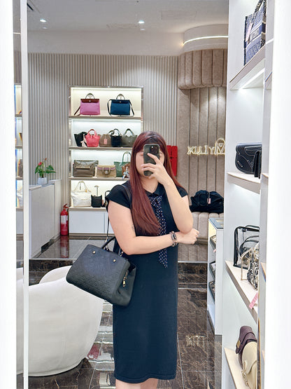 LV Montaigne MM in Black Empreinte Leather