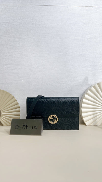 Gucci Interlocking Wallet On Chain in Black