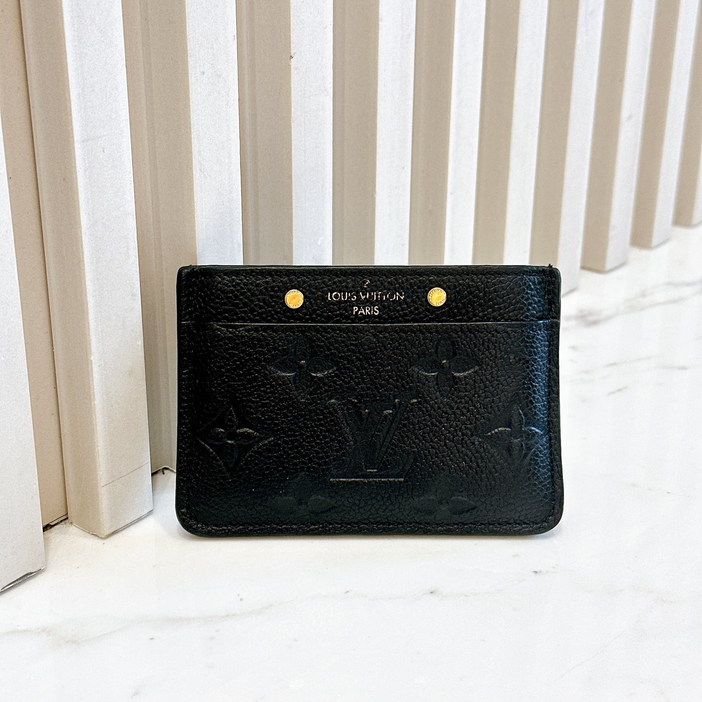 LV Card Holder in Black Empreinte Leather