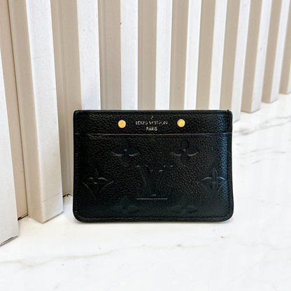 LV Card Holder in Black Empreinte Leather