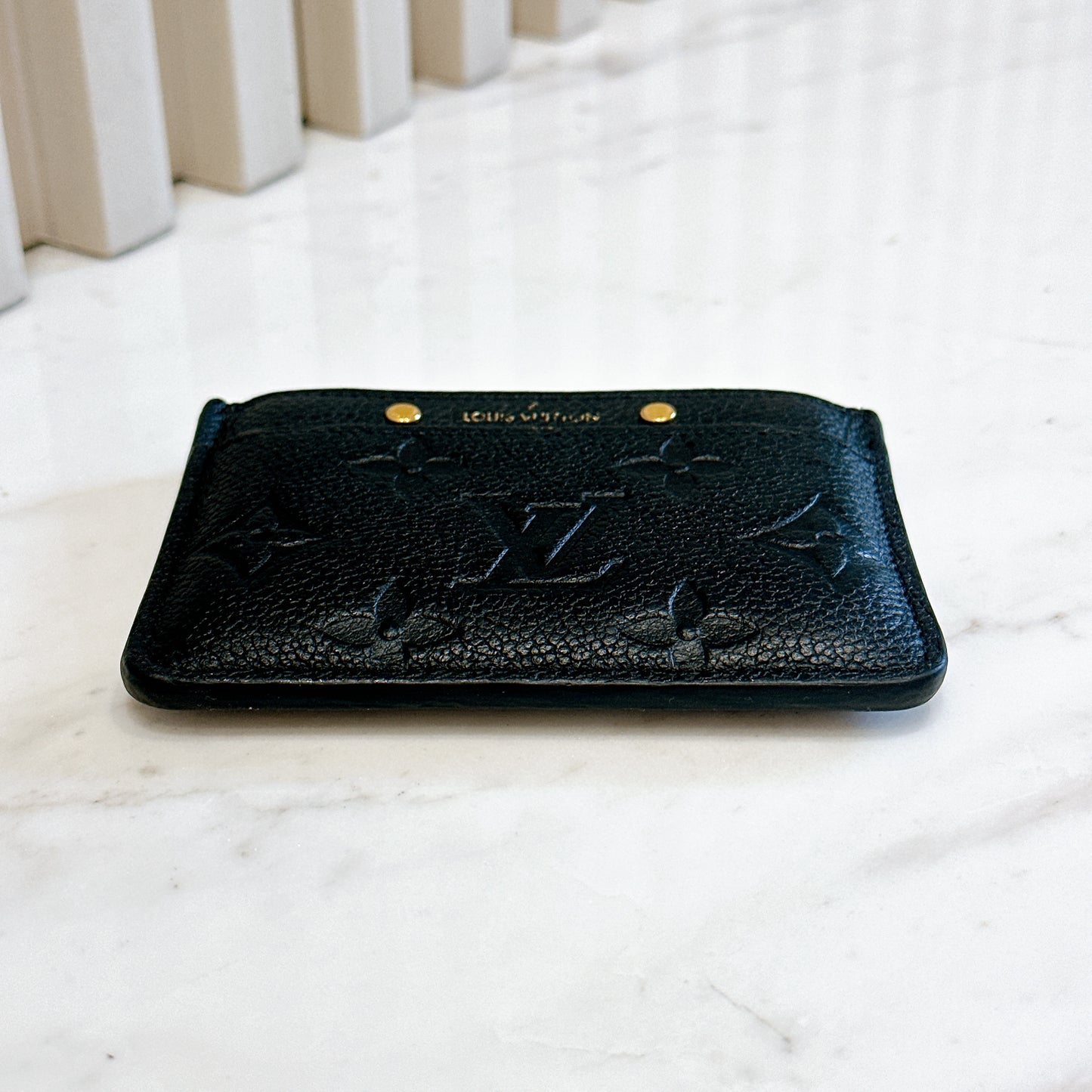 LV Card Holder in Black Empreinte Leather