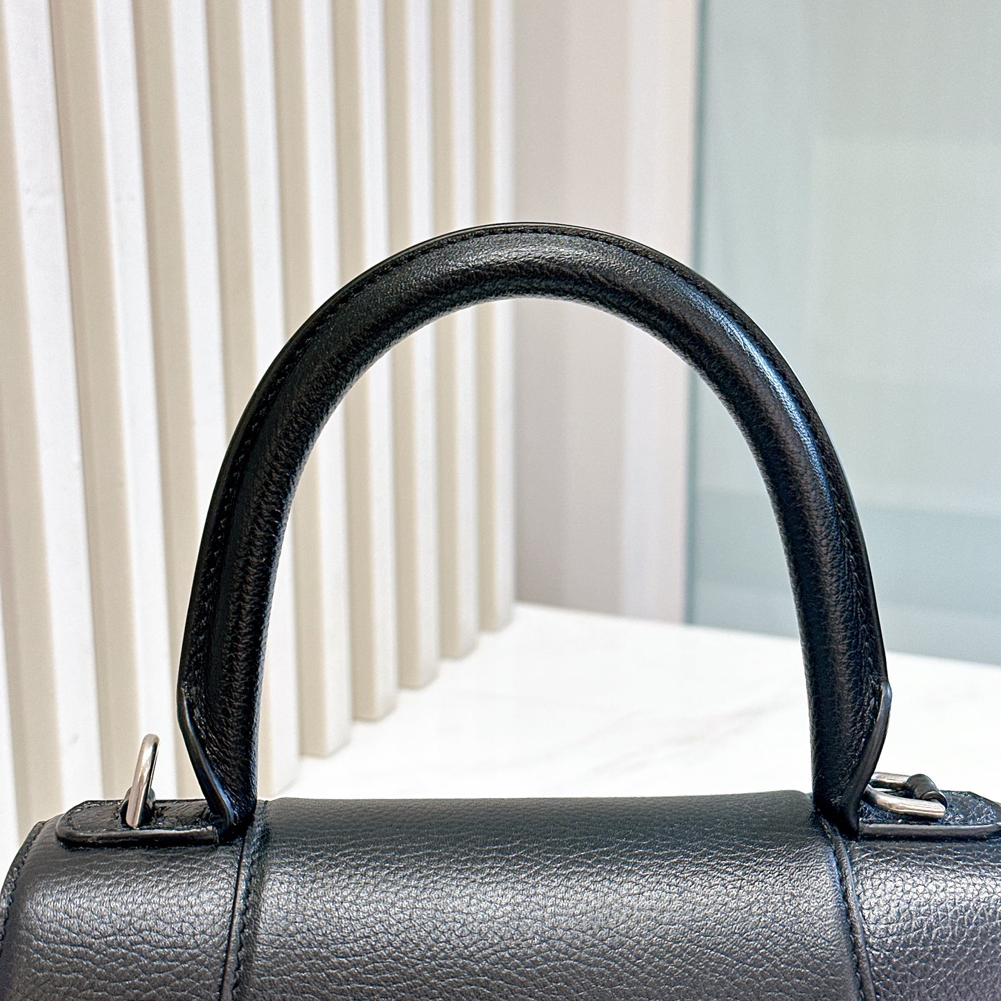Balenciaga Hourglass Black Small in Calfskin