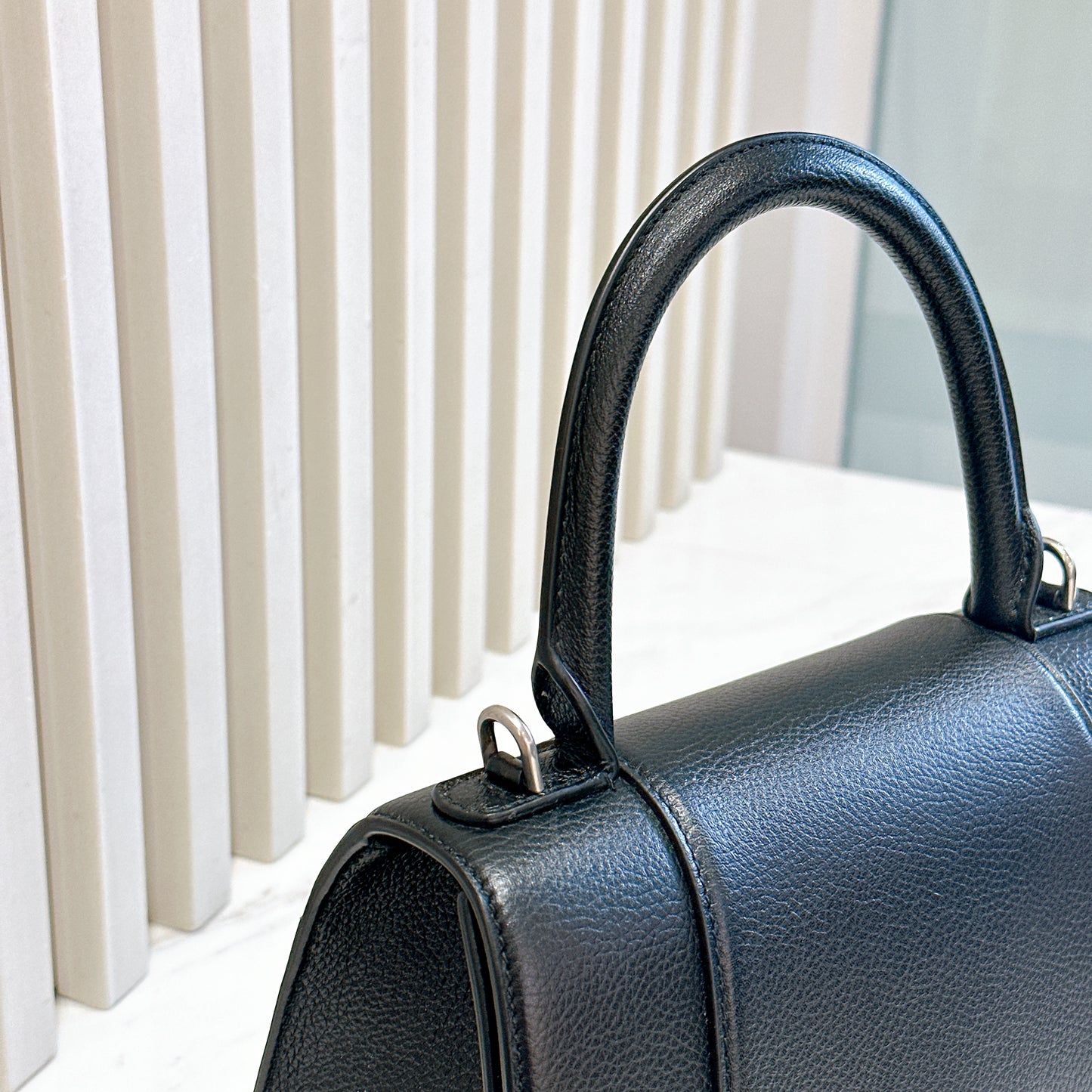 Balenciaga Hourglass Black Small in Calfskin