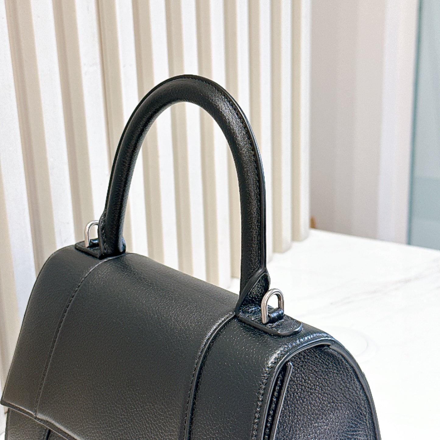 Balenciaga Hourglass Black Small in Calfskin