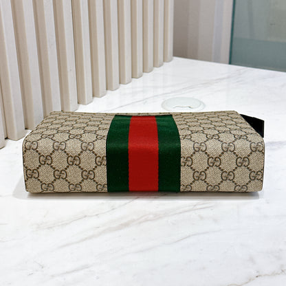 Gucci GG Supreme Web Pouch Beige/Ebony