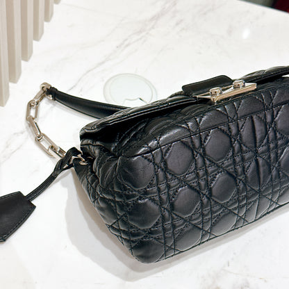 Dior New Lock Cannage Shoulder Bag in Black