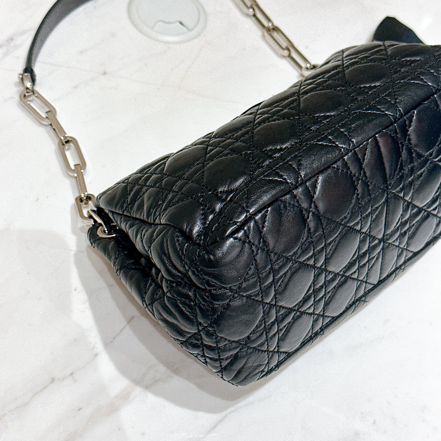 Dior New Lock Cannage Shoulder Bag in Black
