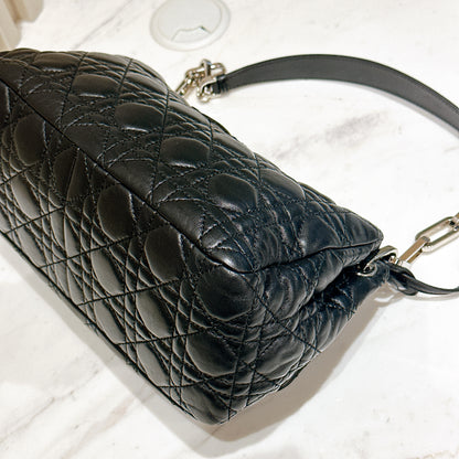 Dior New Lock Cannage Shoulder Bag in Black