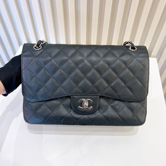 Chanel Classic Jumbo Caviar in Black SHW