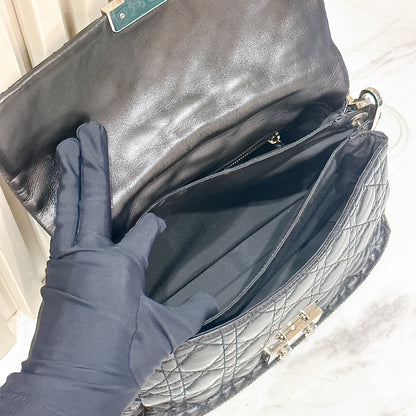 Dior New Lock Cannage Shoulder Bag in Black