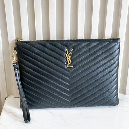 YSL Cassandre Clutch in Black