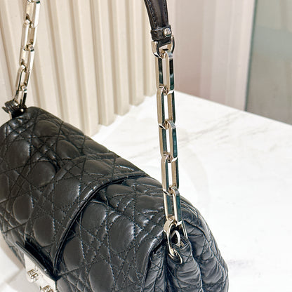 Dior New Lock Cannage Shoulder Bag in Black