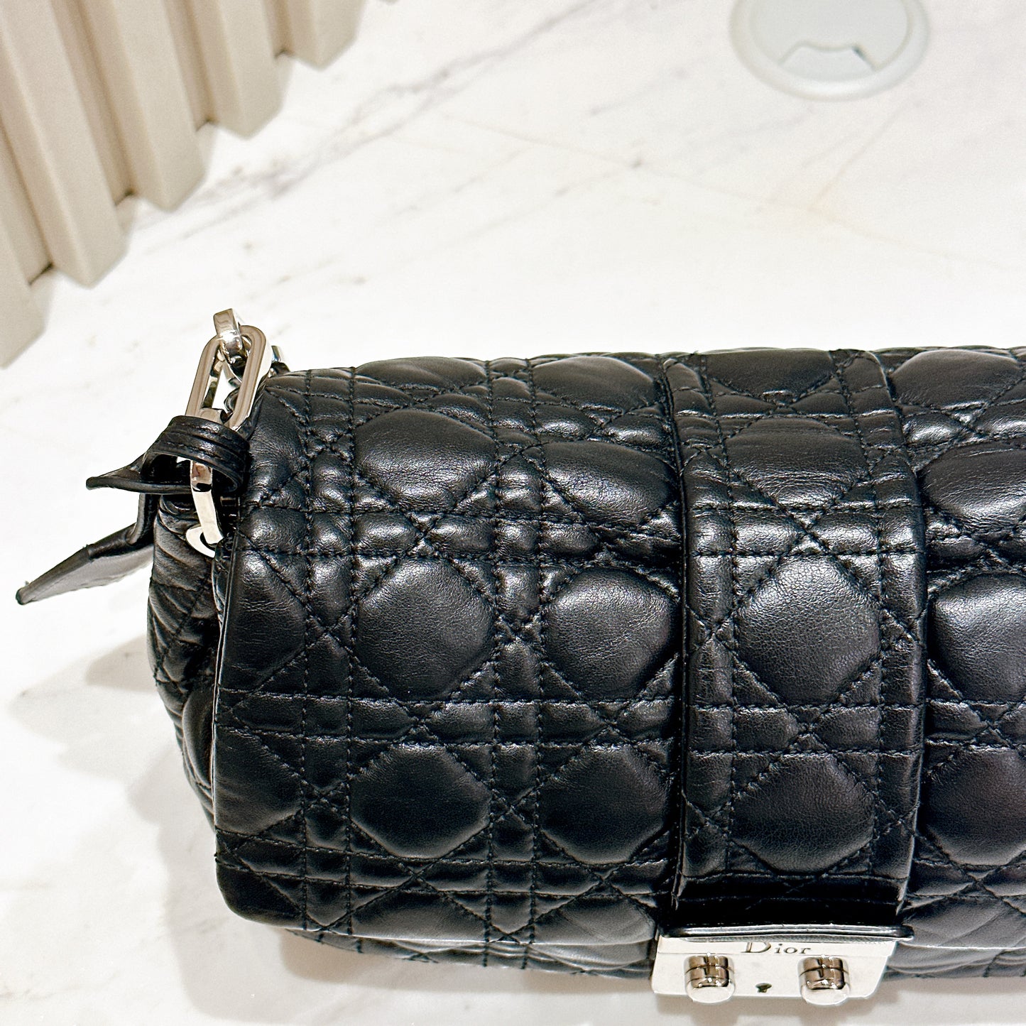 Dior New Lock Cannage Shoulder Bag in Black