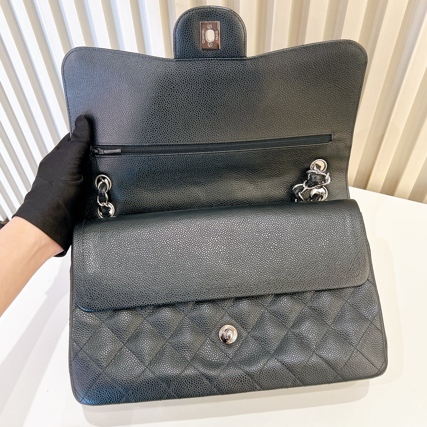 Chanel Classic Jumbo Caviar in Black SHW