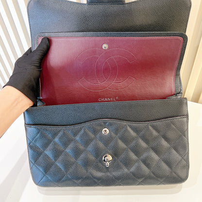 Chanel Classic Jumbo Caviar in Black SHW