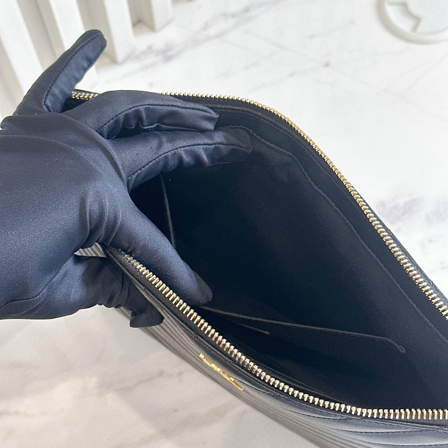 YSL Cassandre Clutch in Black
