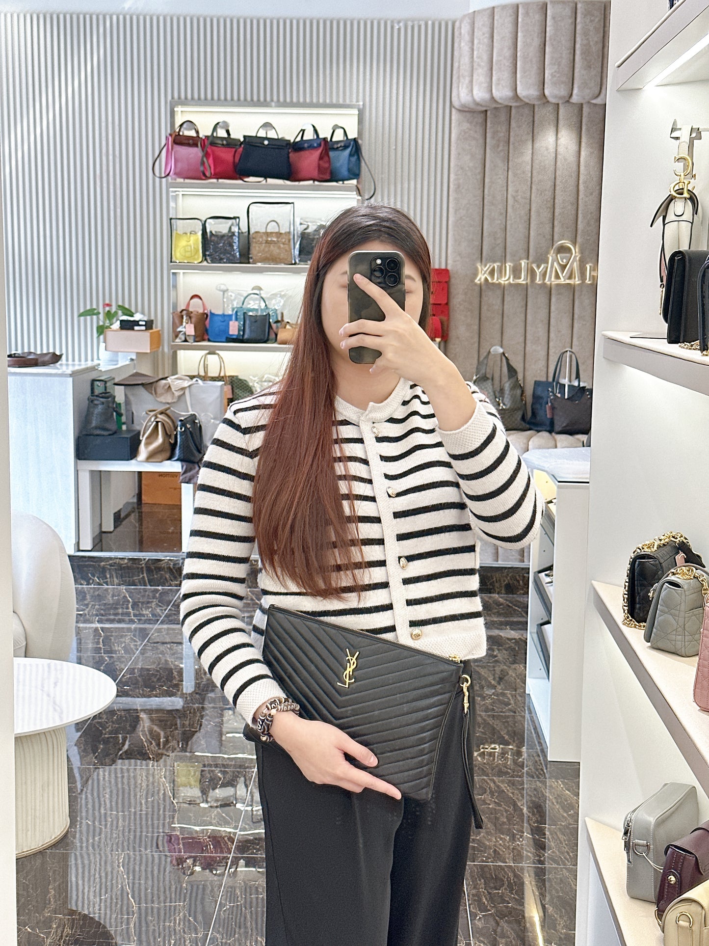 YSL Cassandre Clutch in Black