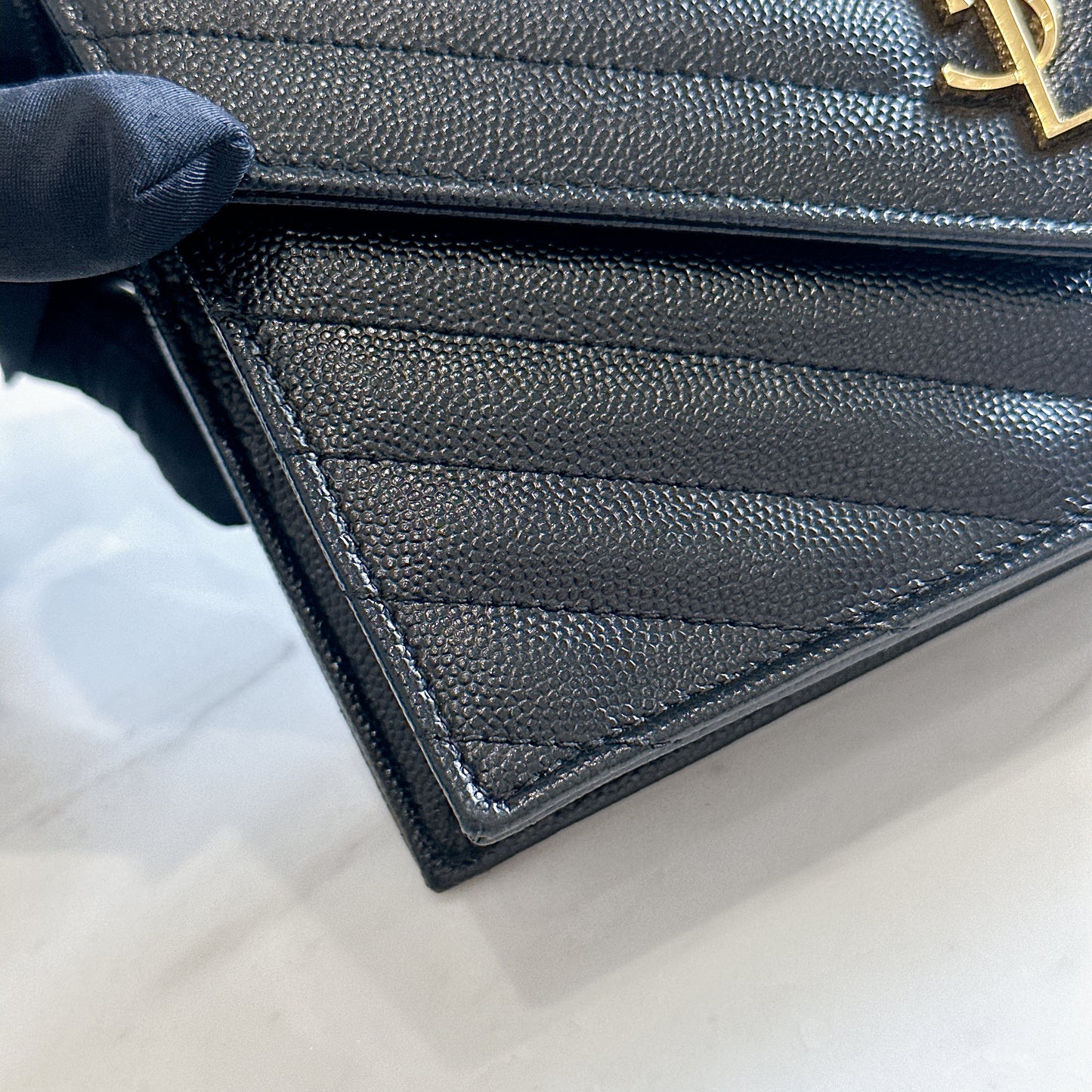 YSL Wallet On Chain Small in Black GHW