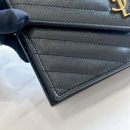 YSL Wallet On Chain Small in Black GHW