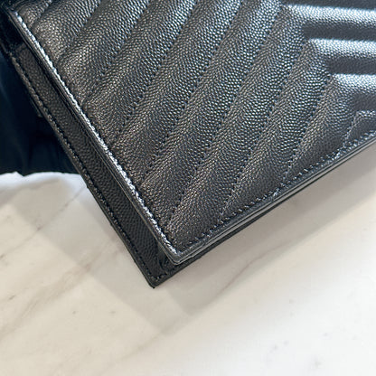 YSL Wallet On Chain Small in Black GHW