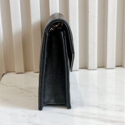 YSL Wallet On Chain Small in Black GHW