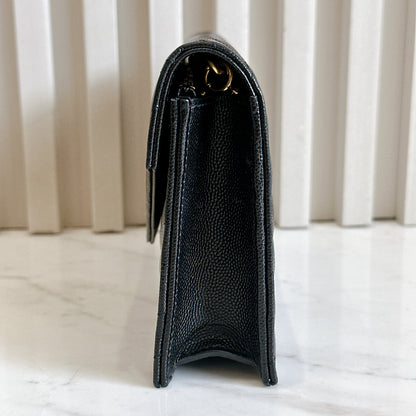YSL Wallet On Chain Small in Black GHW