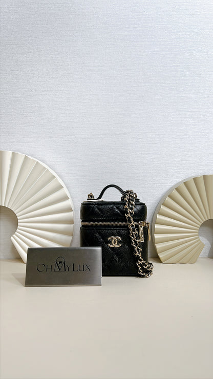 Chanel Top Handle Mini Vanity Case in Black