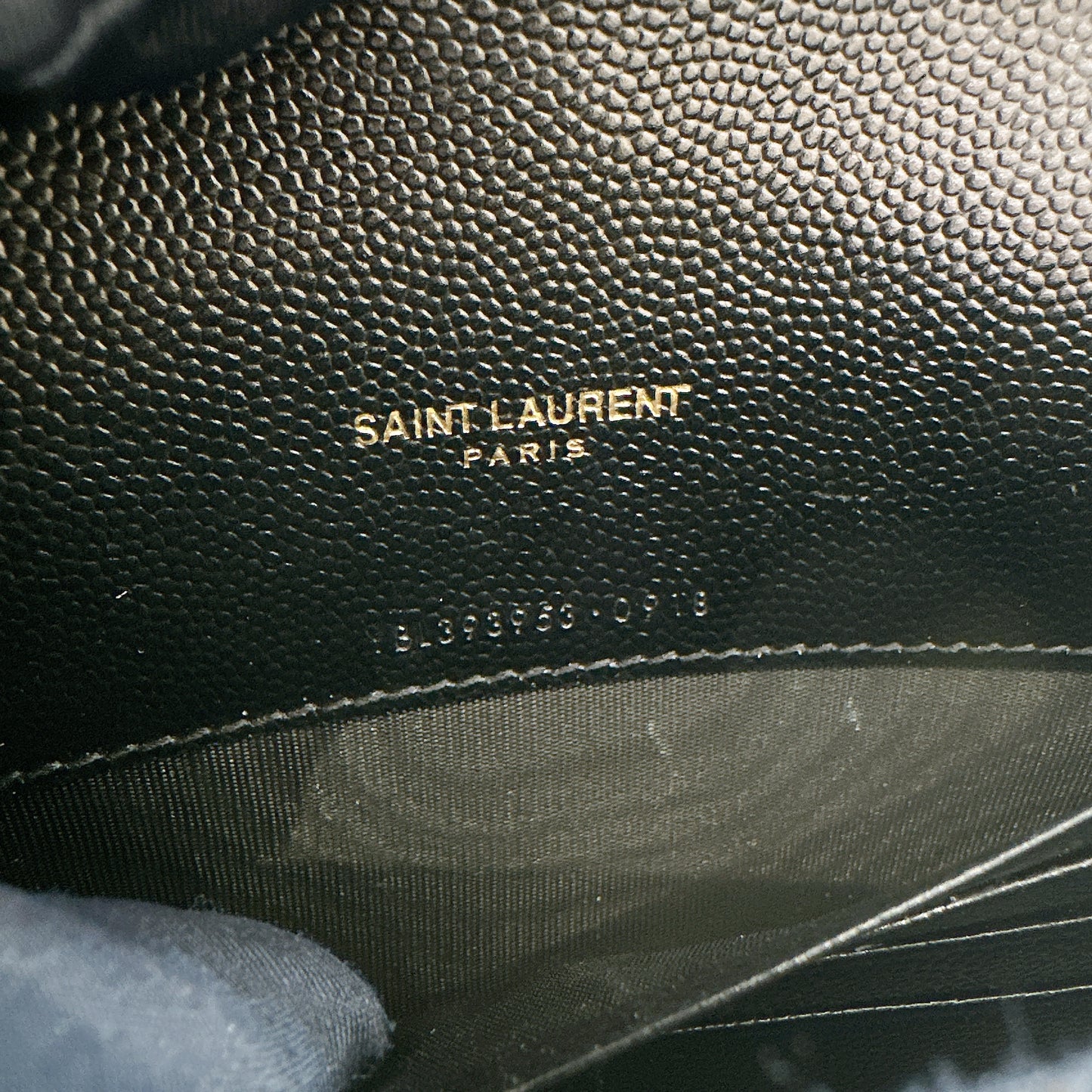 YSL Wallet On Chain Small in Black GHW