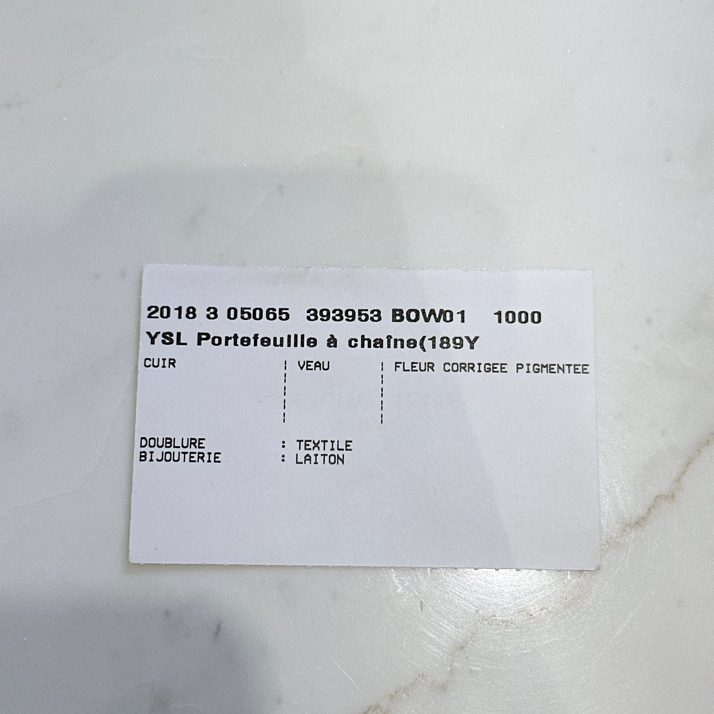 YSL Wallet On Chain Small in Black GHW