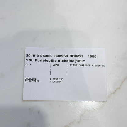 YSL Wallet On Chain Small in Black GHW
