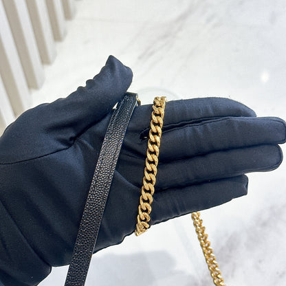 YSL Wallet On Chain Small in Black GHW