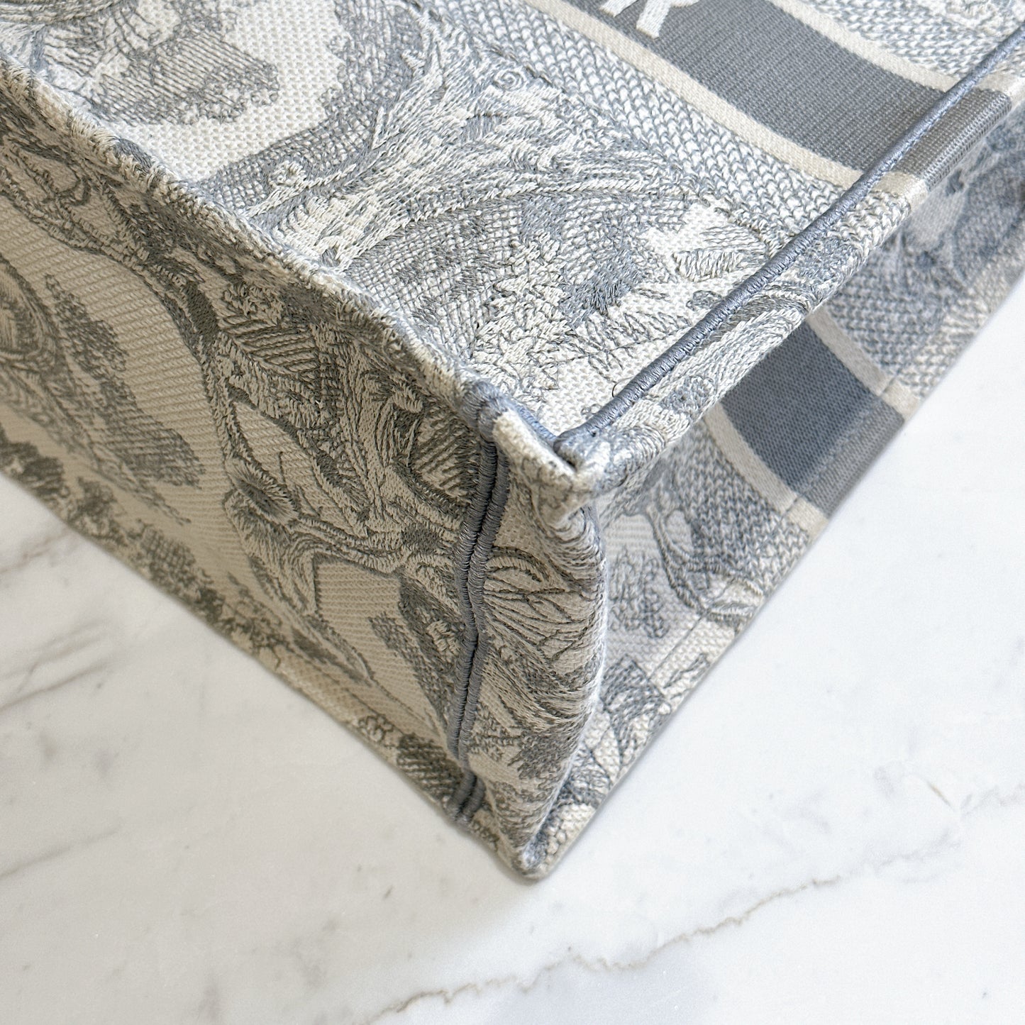 Dior Medium Book Tote in Blue Toile de Jouy Embroidery