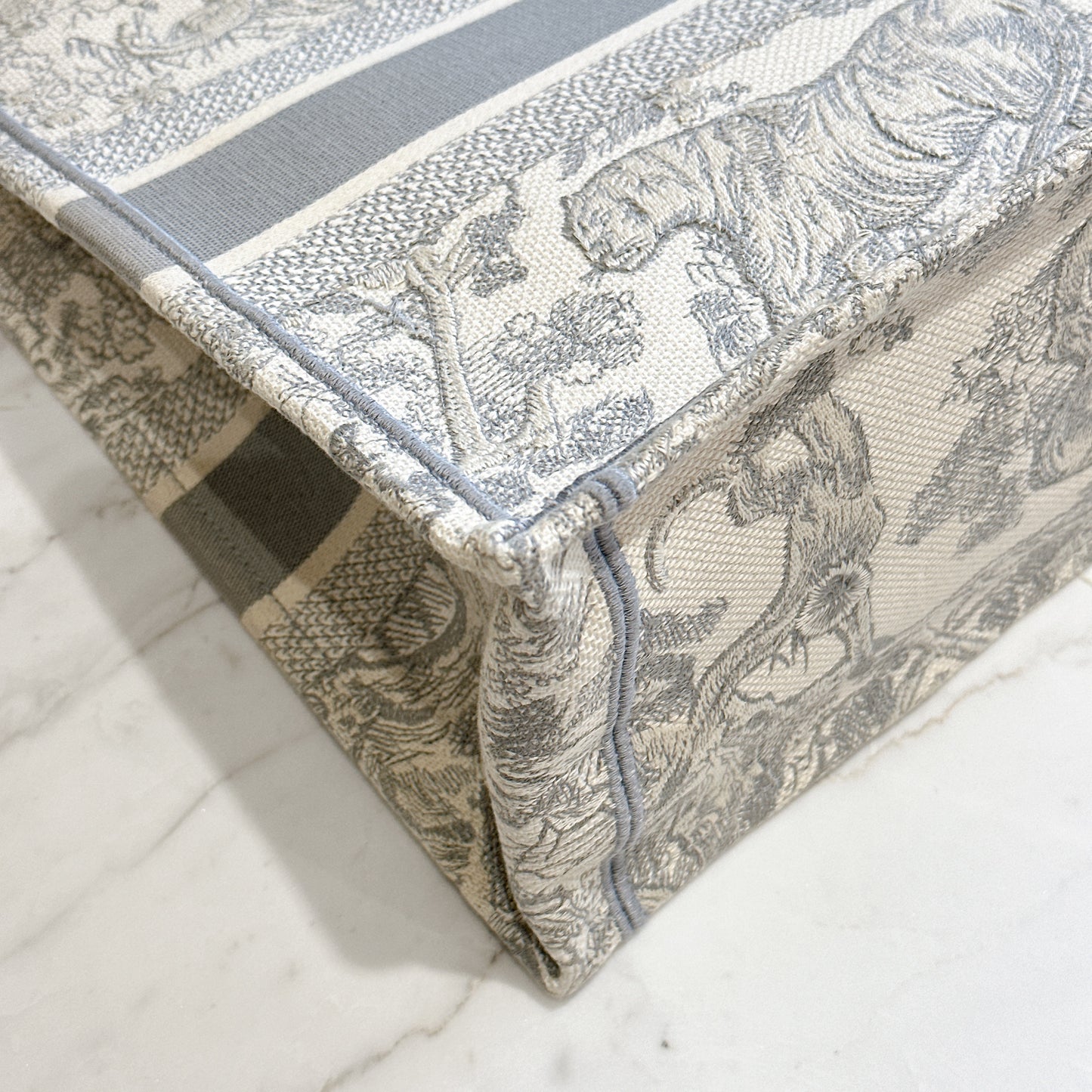 Dior Medium Book Tote in Blue Toile de Jouy Embroidery