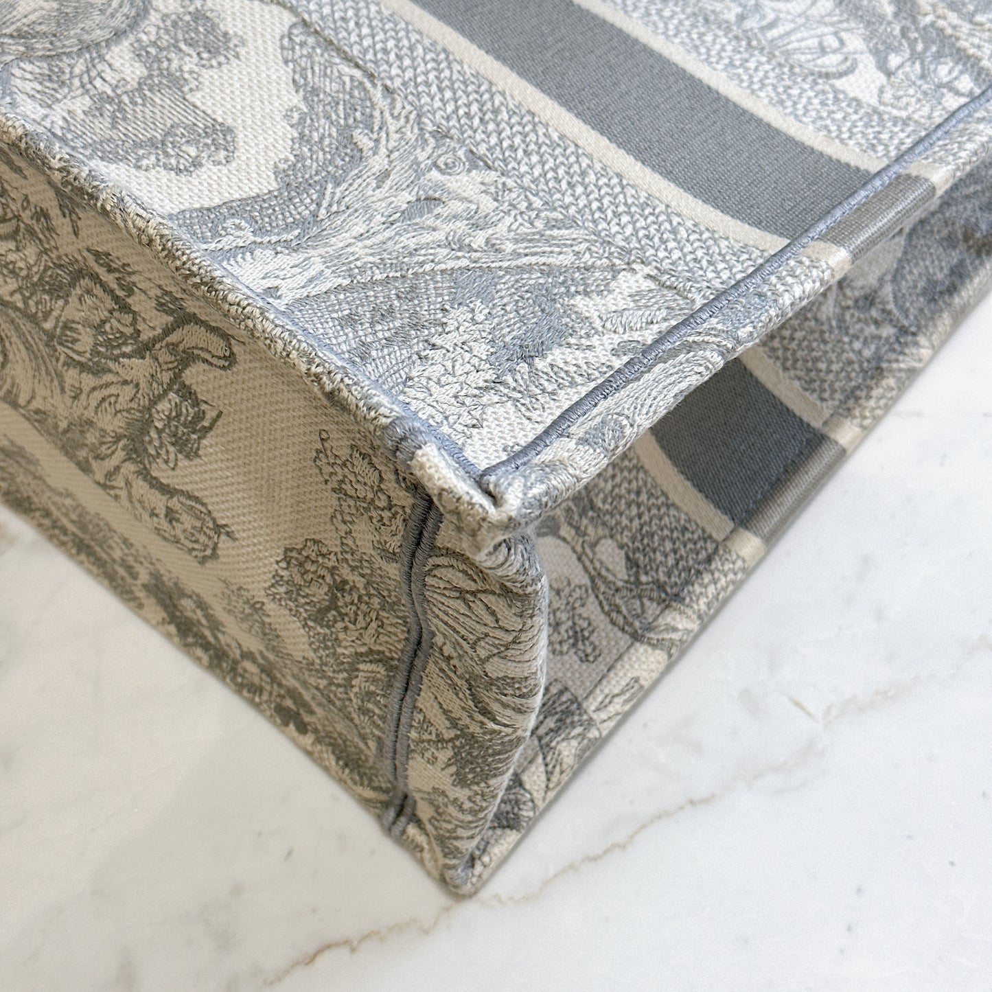 Dior Medium Book Tote in Blue Toile de Jouy Embroidery