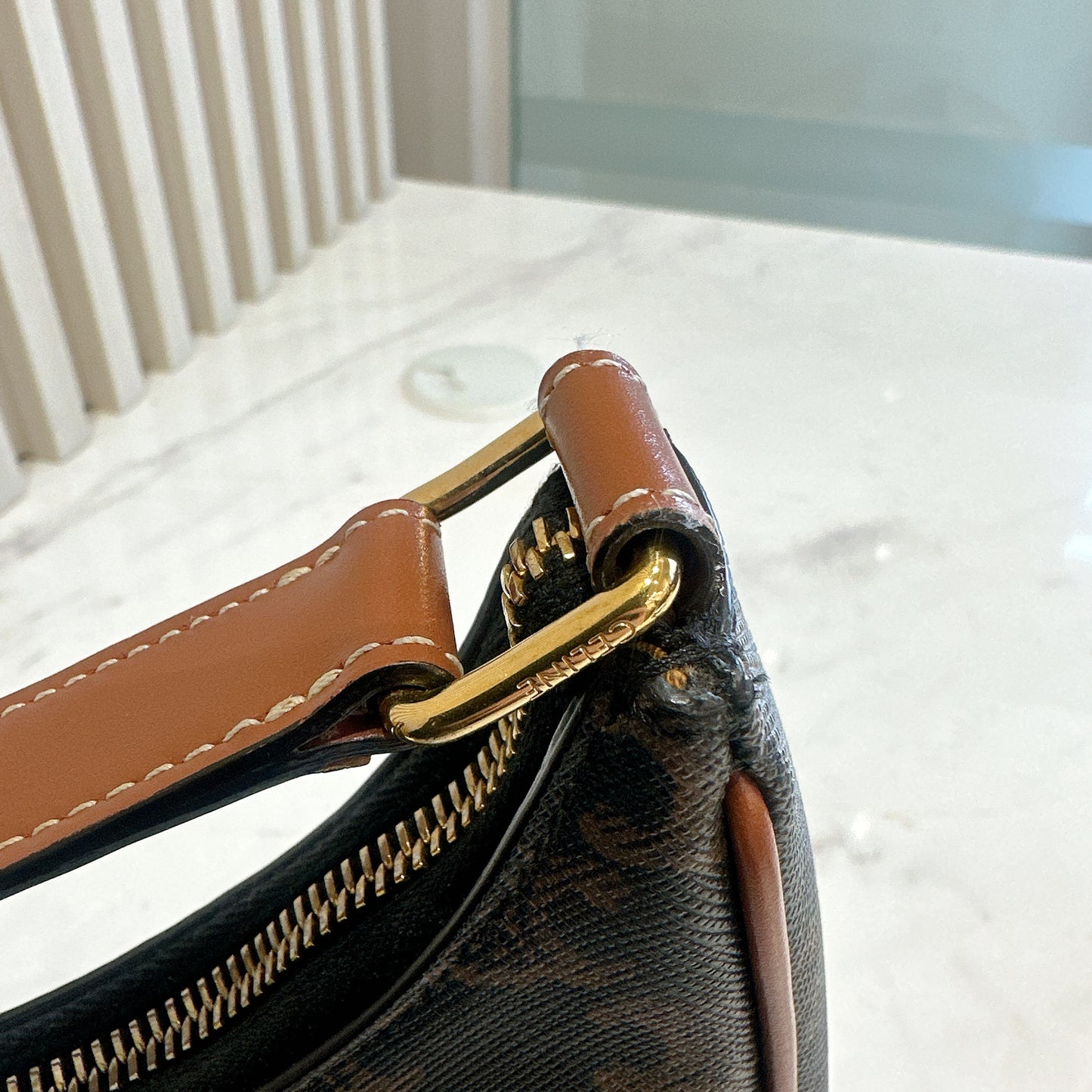 Celine Ava in Tan Triomphe Canvas