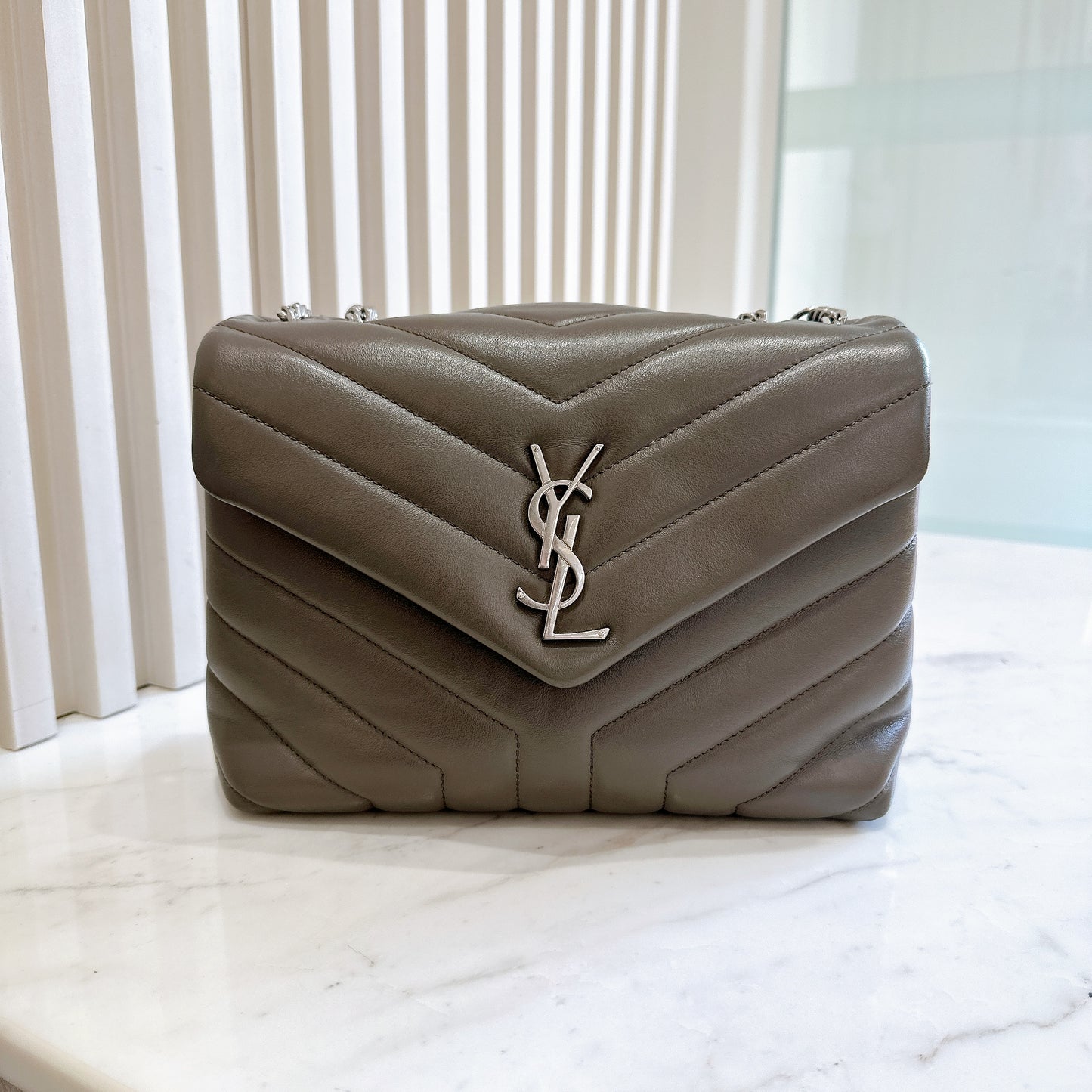 YSL Lou Small In Grey