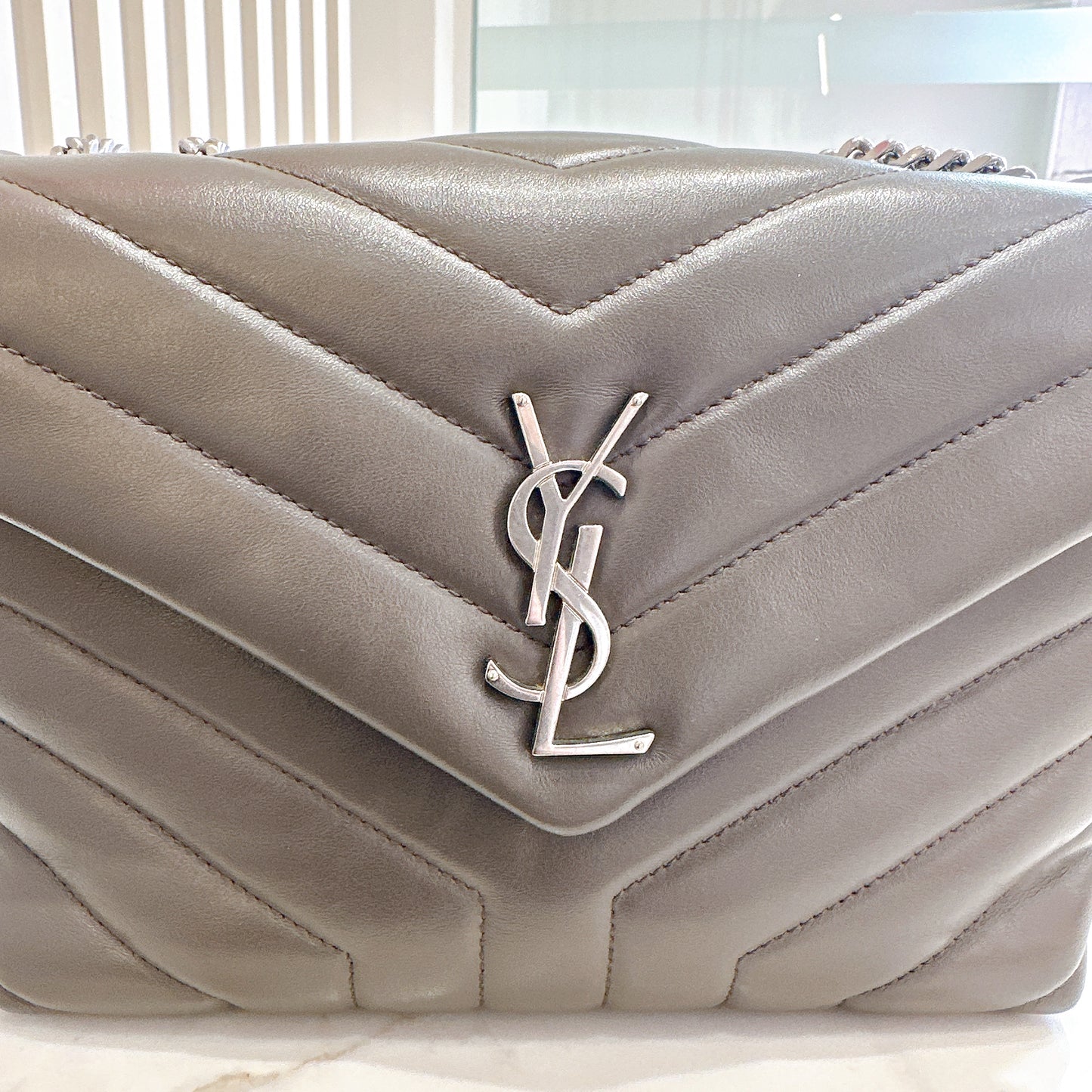 YSL Lou Small In Grey