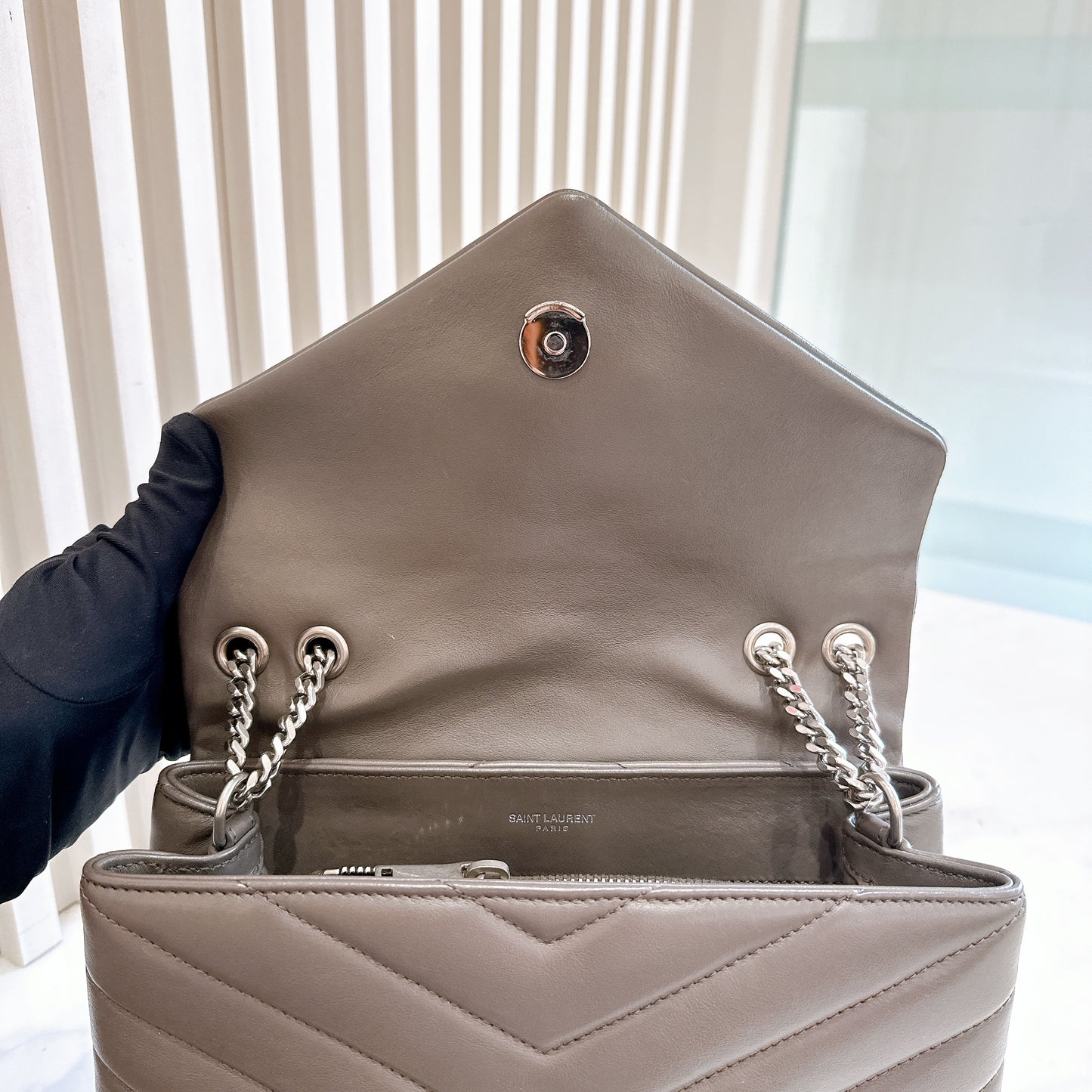 YSL Lou Small In Grey