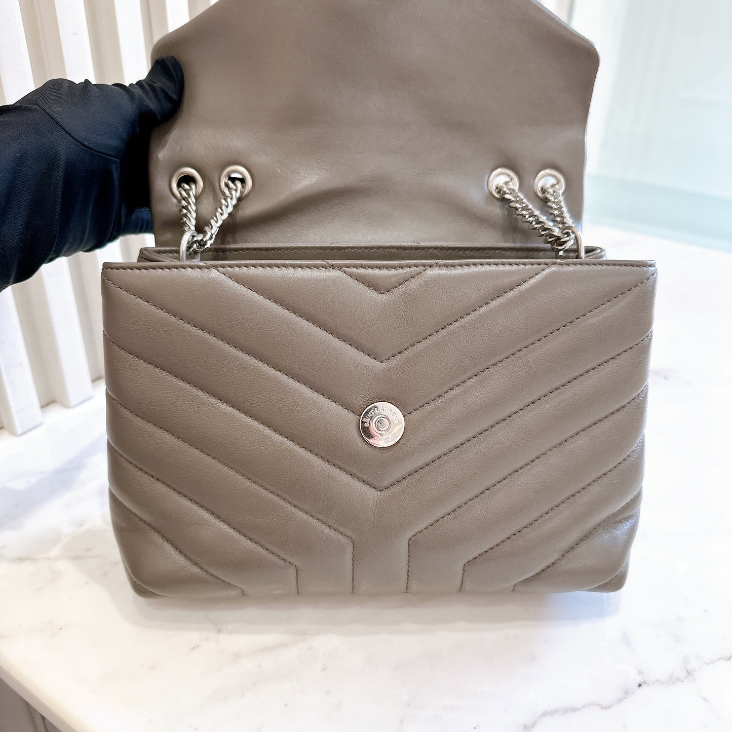 YSL Lou Small In Grey