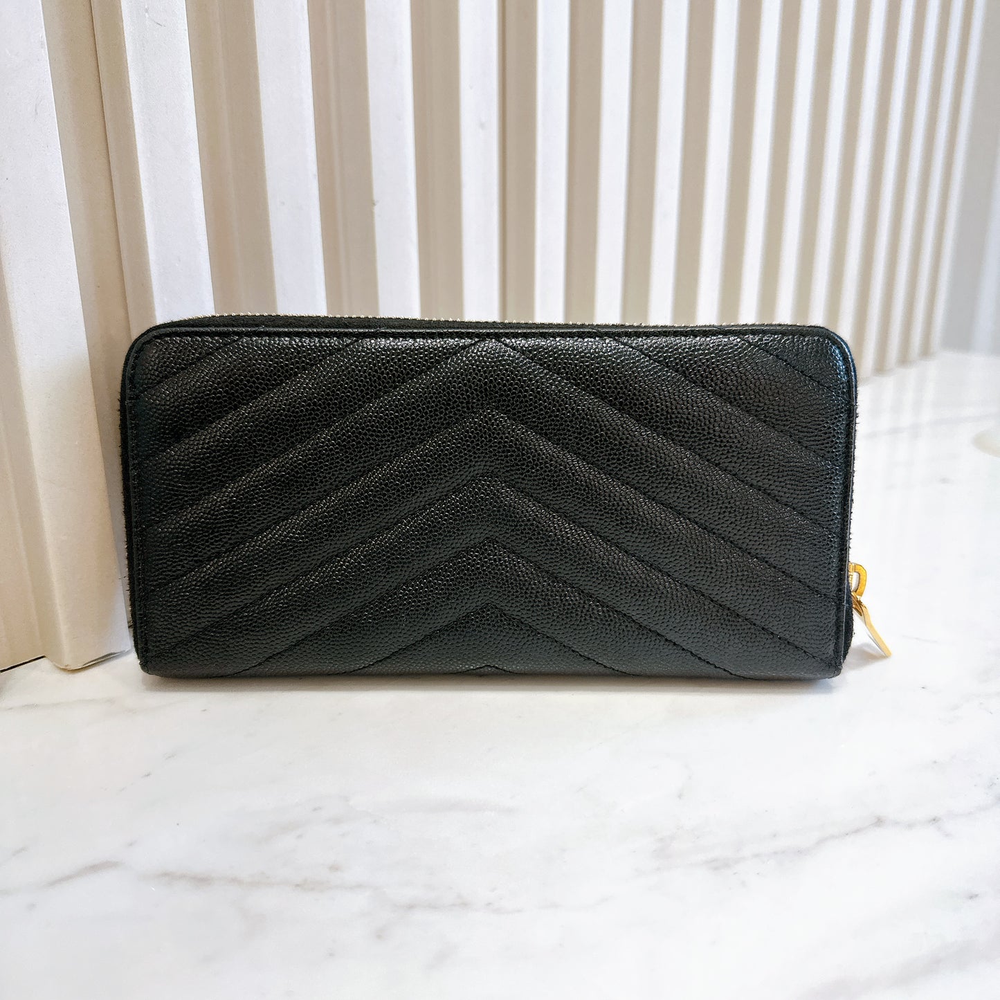 YSL Cassandre Matelasse Zip Around Wallet