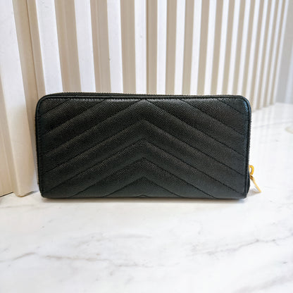 YSL Cassandre Matelasse Zip Around Wallet
