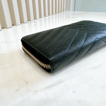 YSL Cassandre Matelasse Zip Around Wallet