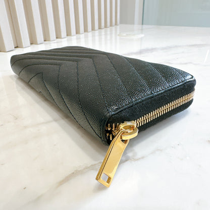 YSL Cassandre Matelasse Zip Around Wallet