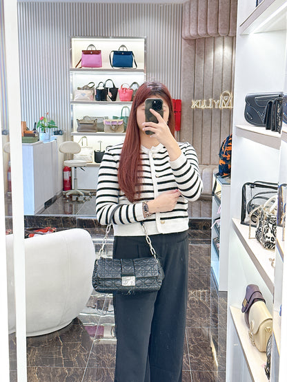 Dior New Lock Cannage Shoulder Bag in Black