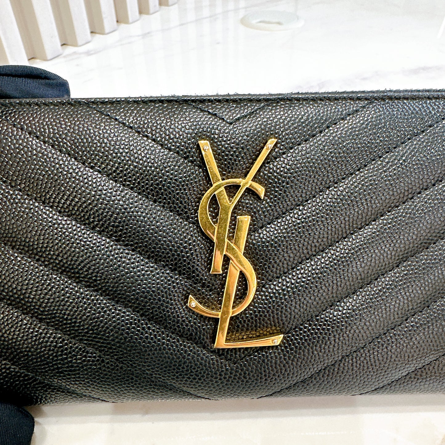 YSL Cassandre Matelasse Zip Around Wallet